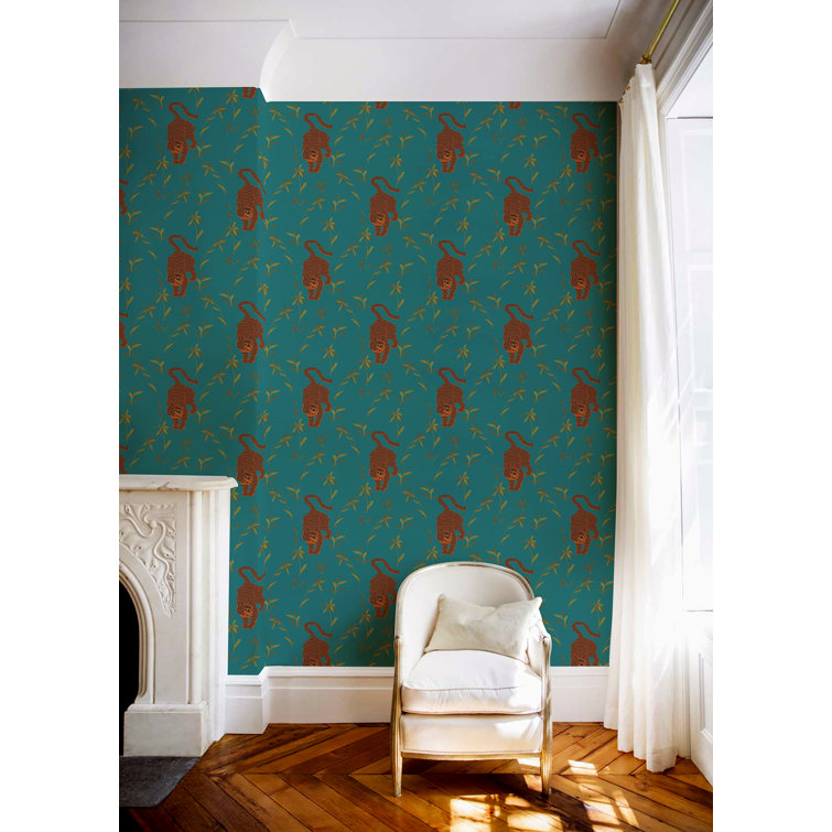 Mitchell Black Nomad Stalking Tiger 10' L x 24" W Peel and Stick